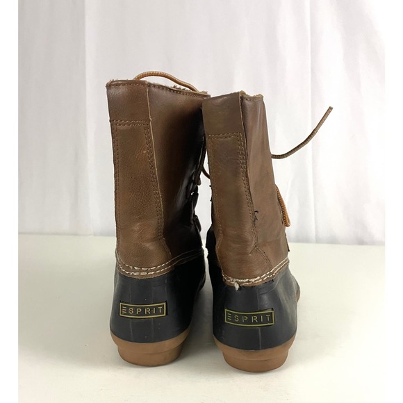 Esprit Willow Duck Boots Sz 6 Women's Brown Black Ankle - Picture 3 of 15